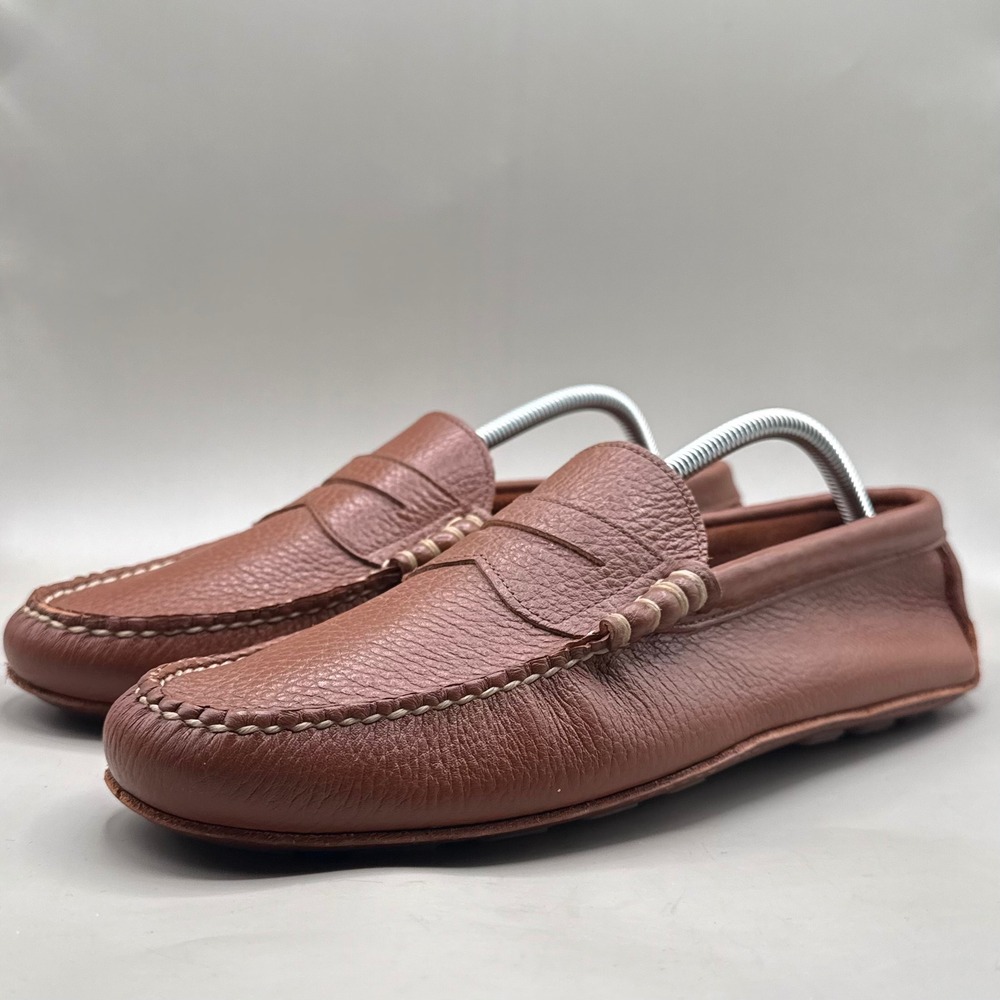 Allen Edmonds Daytona Driving Loafer Mens 11 D Pebbled Leather Brown 50433